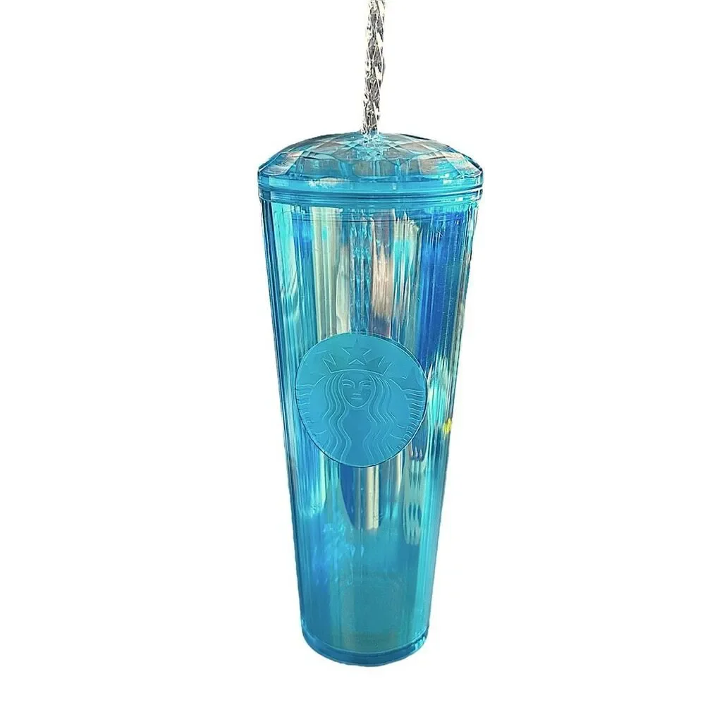 Starbucks 2021 Kaleidoscope Turquoise Prism Teal Diamond Tumbler Cold‎ Cup Venti